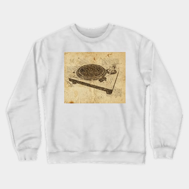 Da Vinci's Turntable Crewneck Sweatshirt by Deisgns by A B Clark 